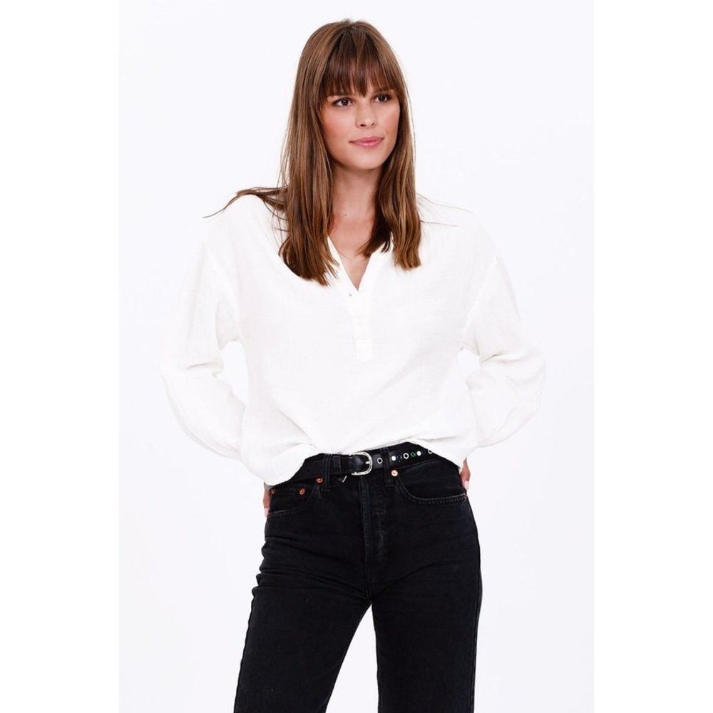 Xirena Kerra cotton popover top size‎ M white easy fit boho luxe